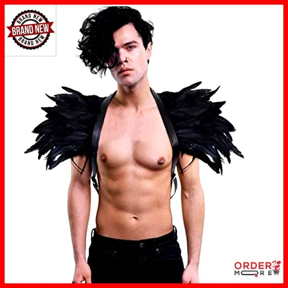 Adjustable Real Feather Epaulet Shoulder Strap Belt for Costume Parties main image 6